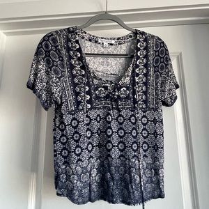 Patrons of Peace Lace Up Top, Size M